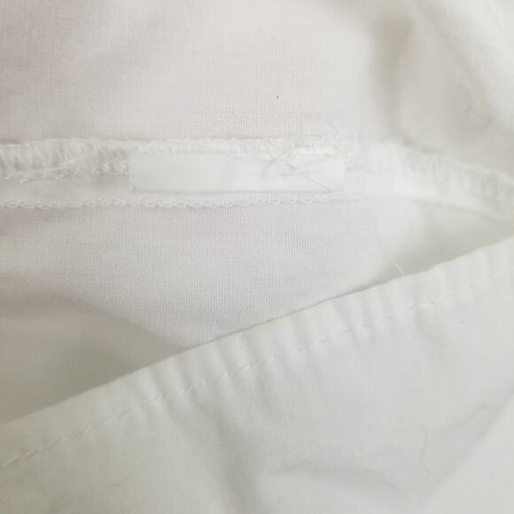 Zara Basic M White Balloon Ruffle Sleeve Blouse Off the Shoulder Keyhole Bow - Picture 7 of 8